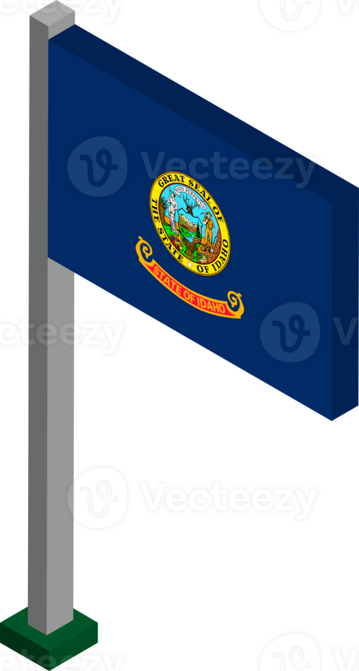 Idaho US state flag in Isometric dimension. png