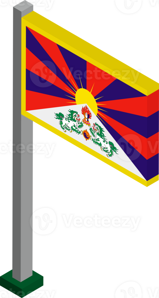 Tibet Flag in Isometric dimension. png
