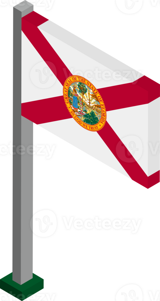 Florida US state flag in Isometric dimension. png