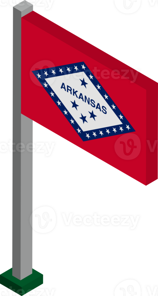 Arkansas US state flag in Isometric dimension. png