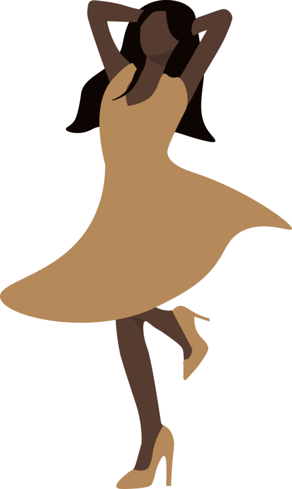 Woman Dancing Yellow Dress png