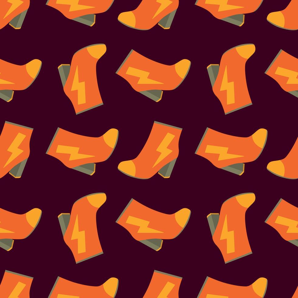 Colorful Seamless Pattern with Orange Boots. Ideal for textiles and fashion design. vector