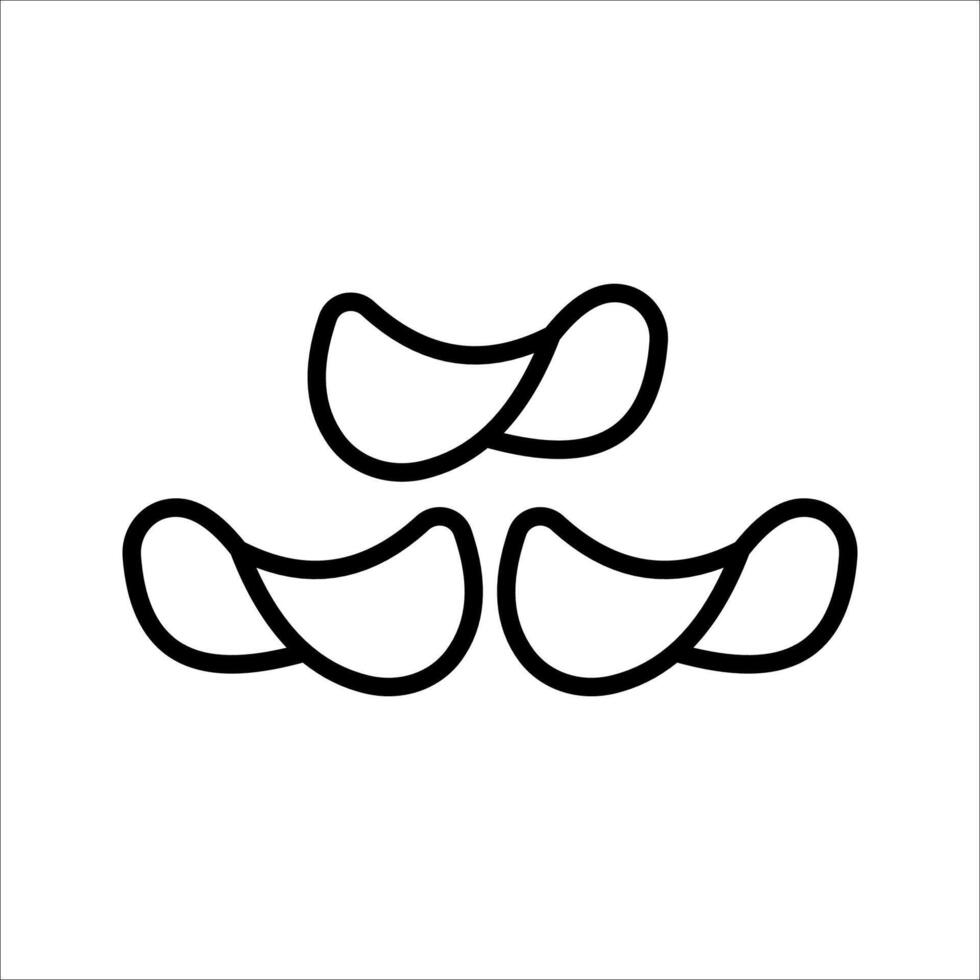 Potato chips IconSymbol isolated white background. illustration. color editable. vector