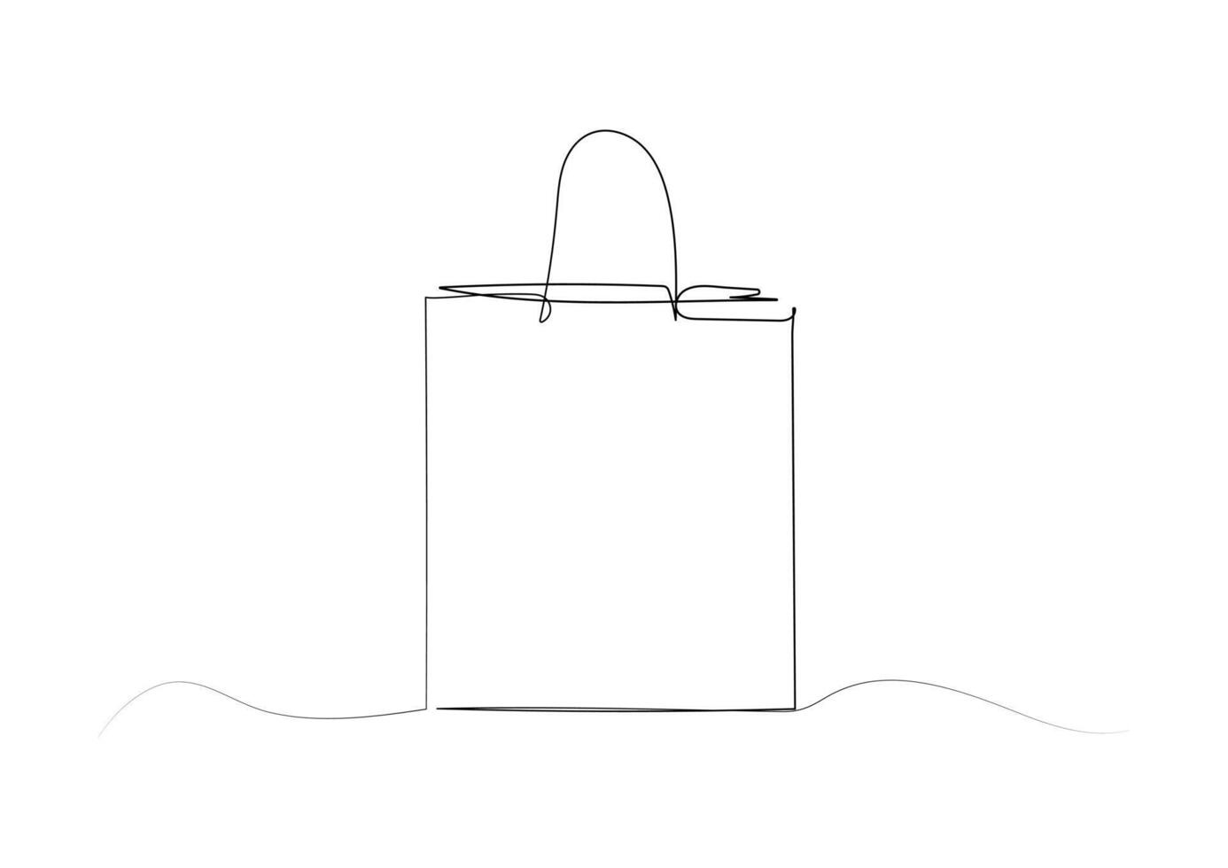 continuous one line drawing of shopping bag. vector