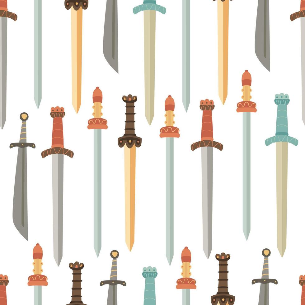 Colorful swords pattern design vector
