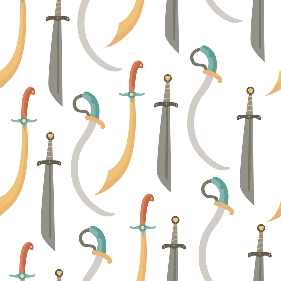 Colorful sword pattern design vector