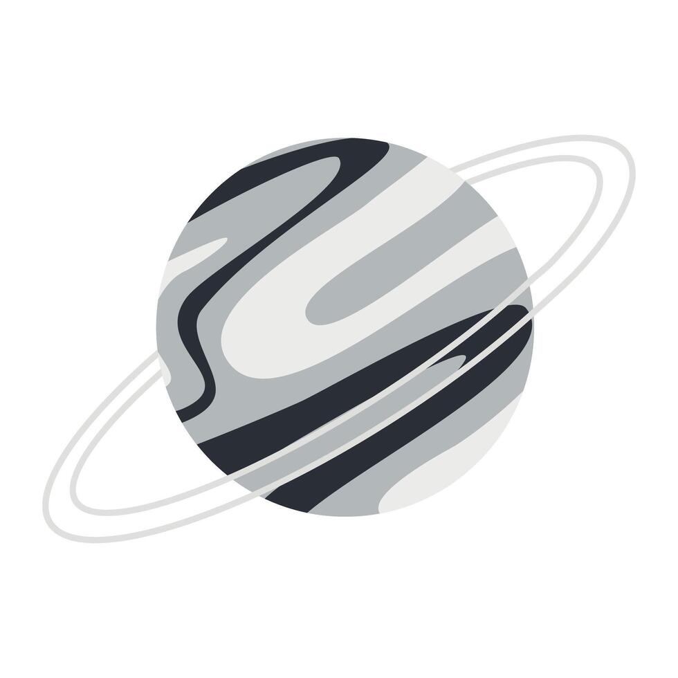 Abstract stylized planet with rings clip art illustration vector