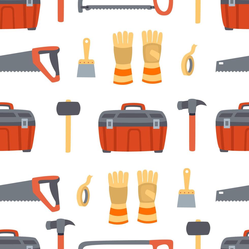 Pattern of various home improvement tools vector