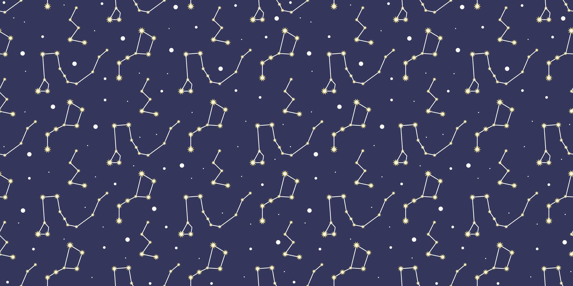 Constellations in the night sky seamless pattern vector