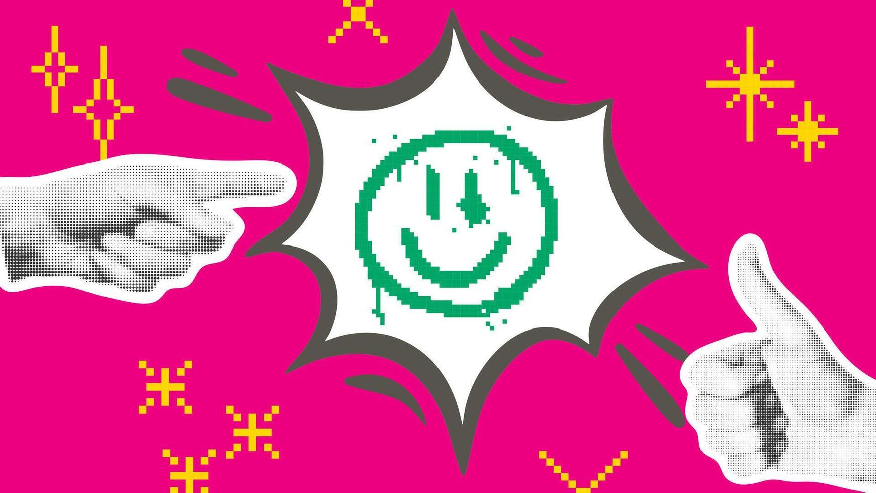 Be in good mood contemporary mixed media collage vector