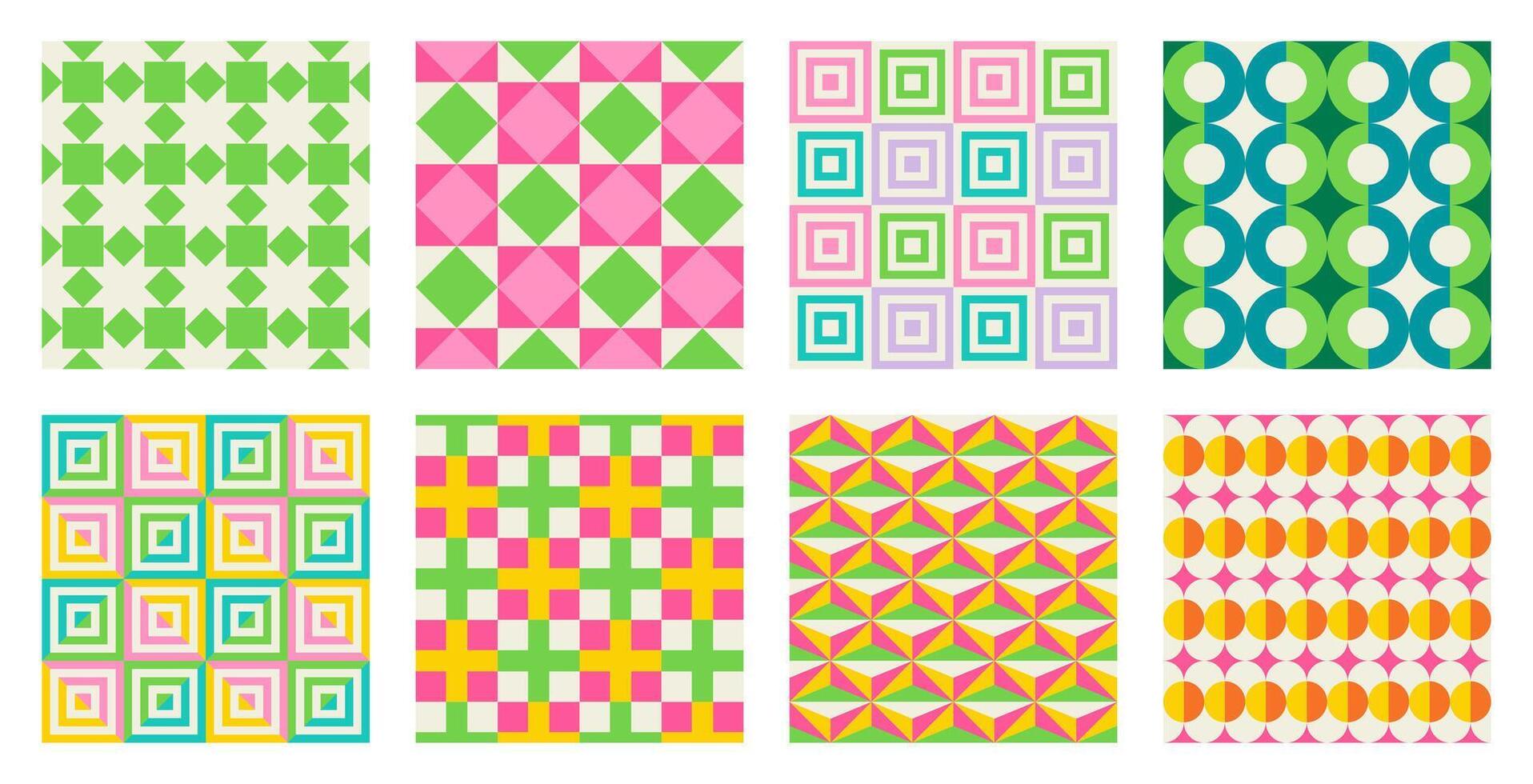 Colorful geometric pattern designs vector