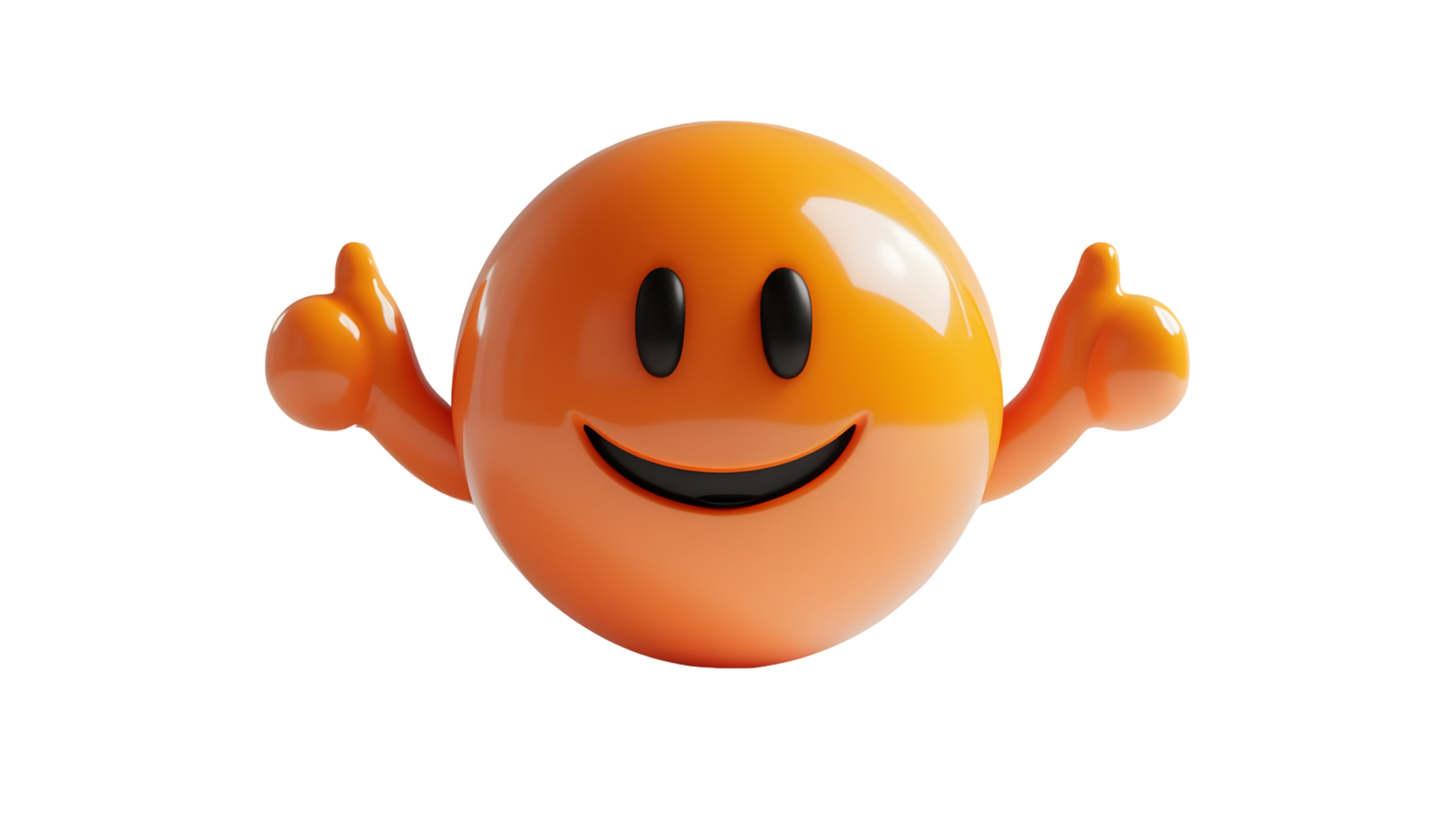 Close-up view of a cheerful, animated emoticon, isolated on transparent background. png
