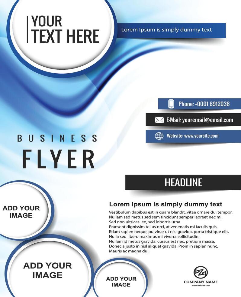 Design template for a business flyer vector