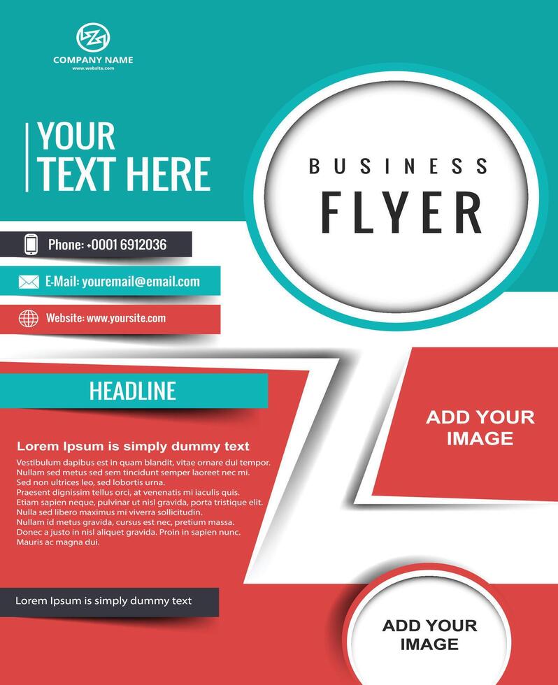 Business flyer template with customizable options vector
