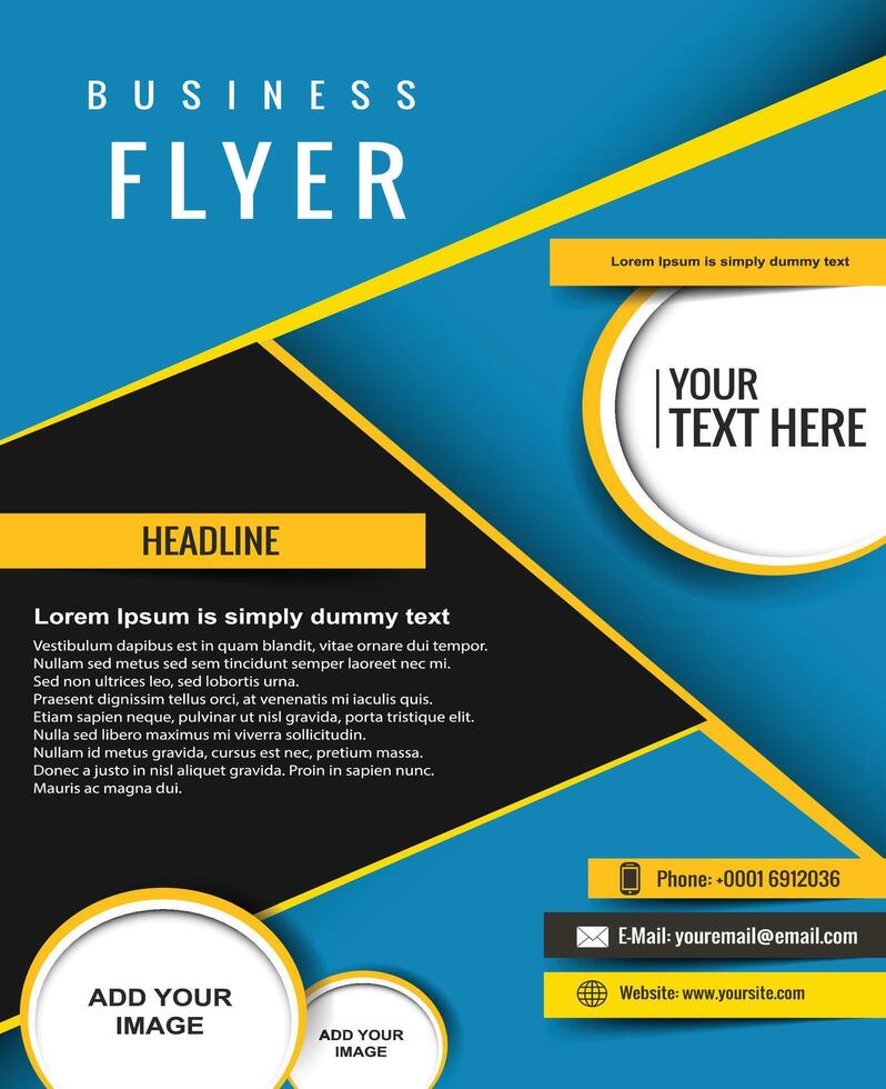 Colorful business flyer template design vector