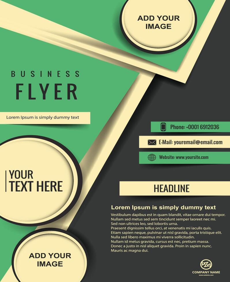 Business flyer with custom sections vector
