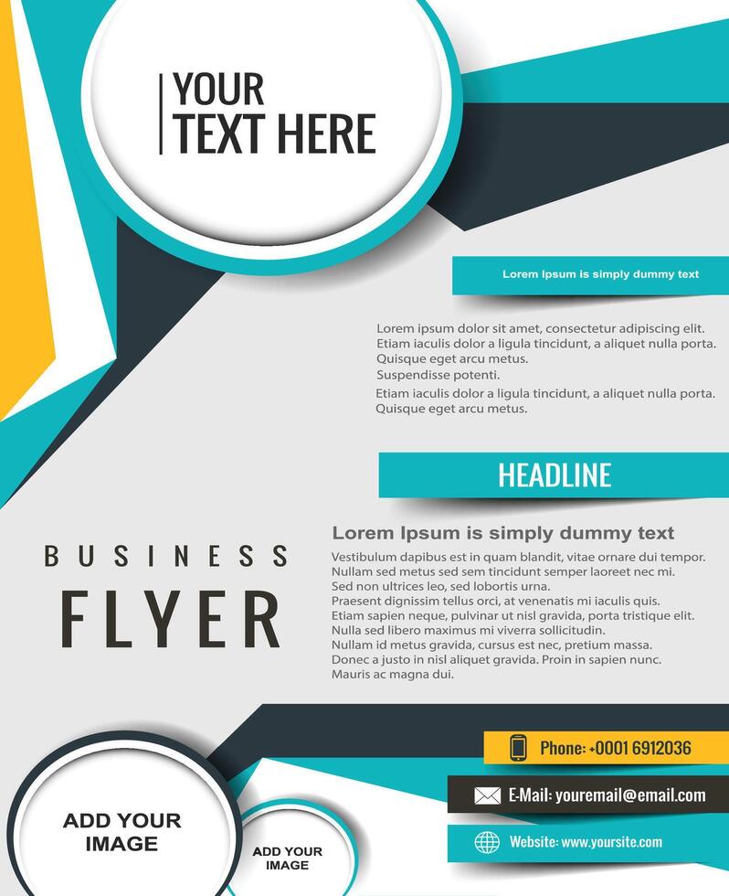 Business flyer template with colorful design vector