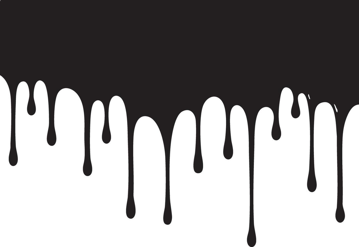 Dripping black ink marks isolated vector