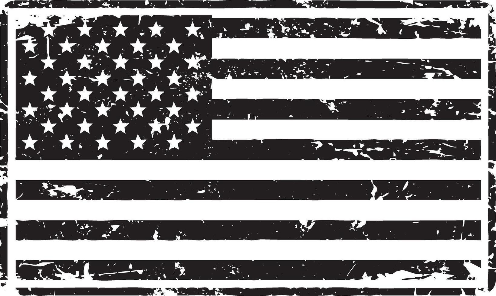American flag retro stencil illustration stamp with distressed grunge texture vector