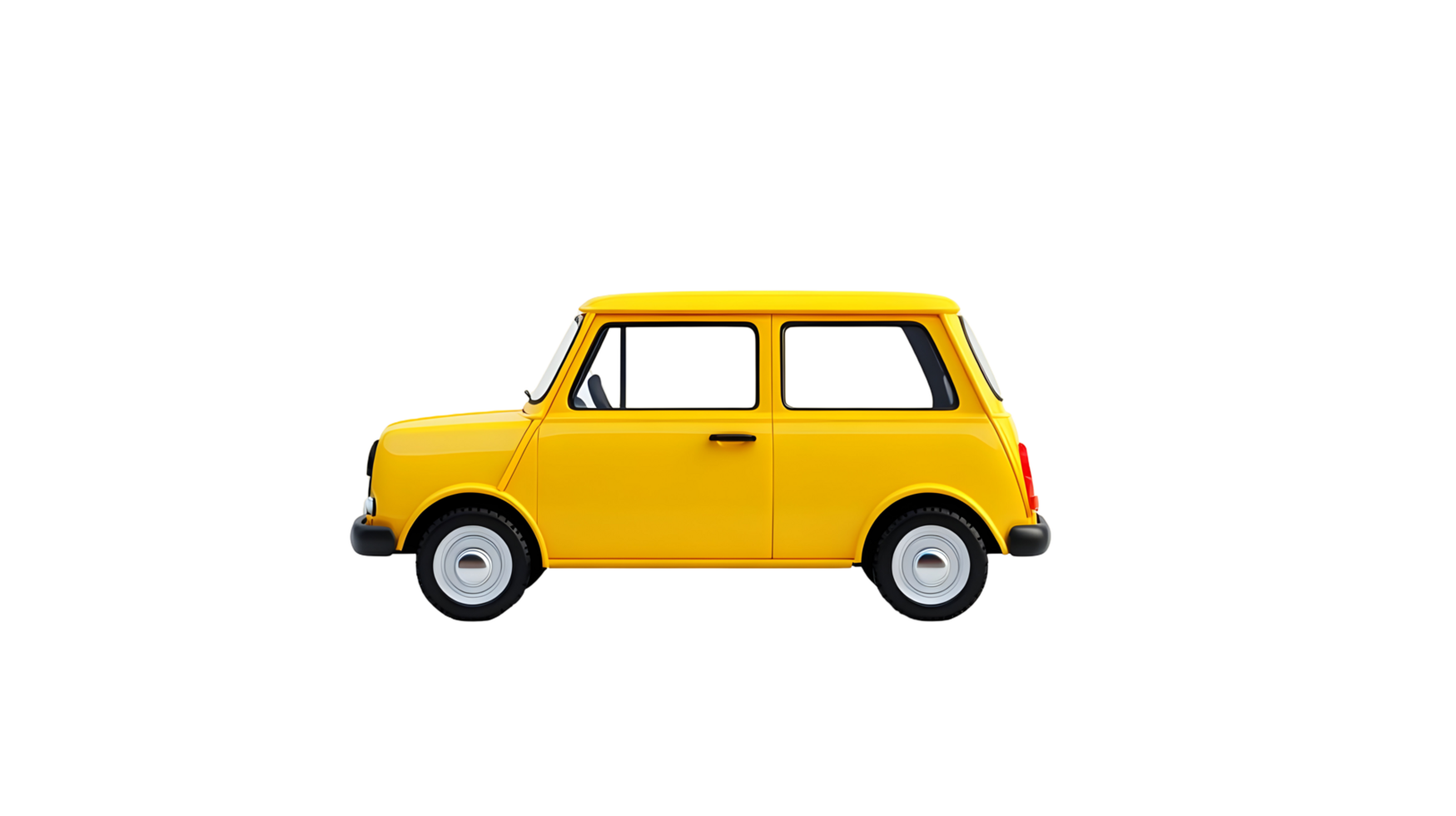 Bright yellow vintage automobile illustration isolated on transparent background. png