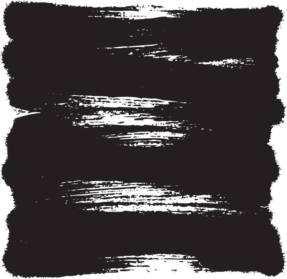 Fuzzy black paint marks in rectangular shape vector