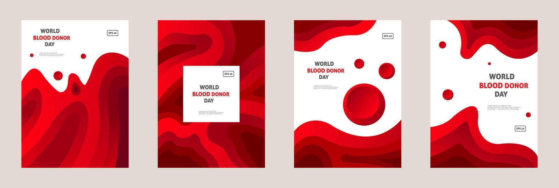 World Blood Donor Day Red Blood Cell Designs, Posters, and Graphics vector