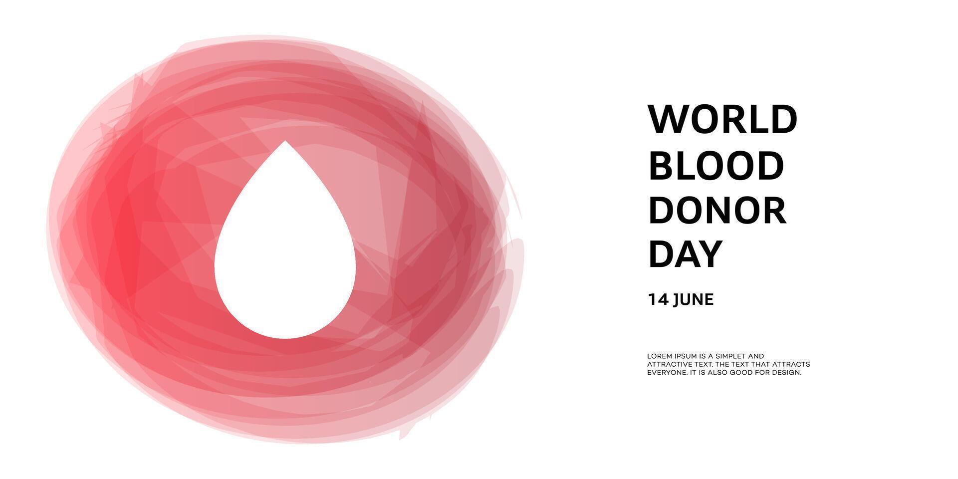 World Blood Donor Day June 14th, Donate Blood, Save Lives, Circular Blood Drop Design vector
