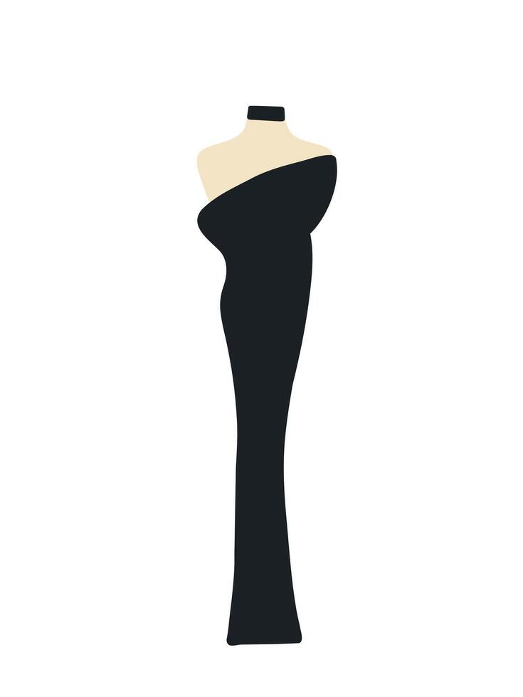 stylish black dress for display on mannequin vector