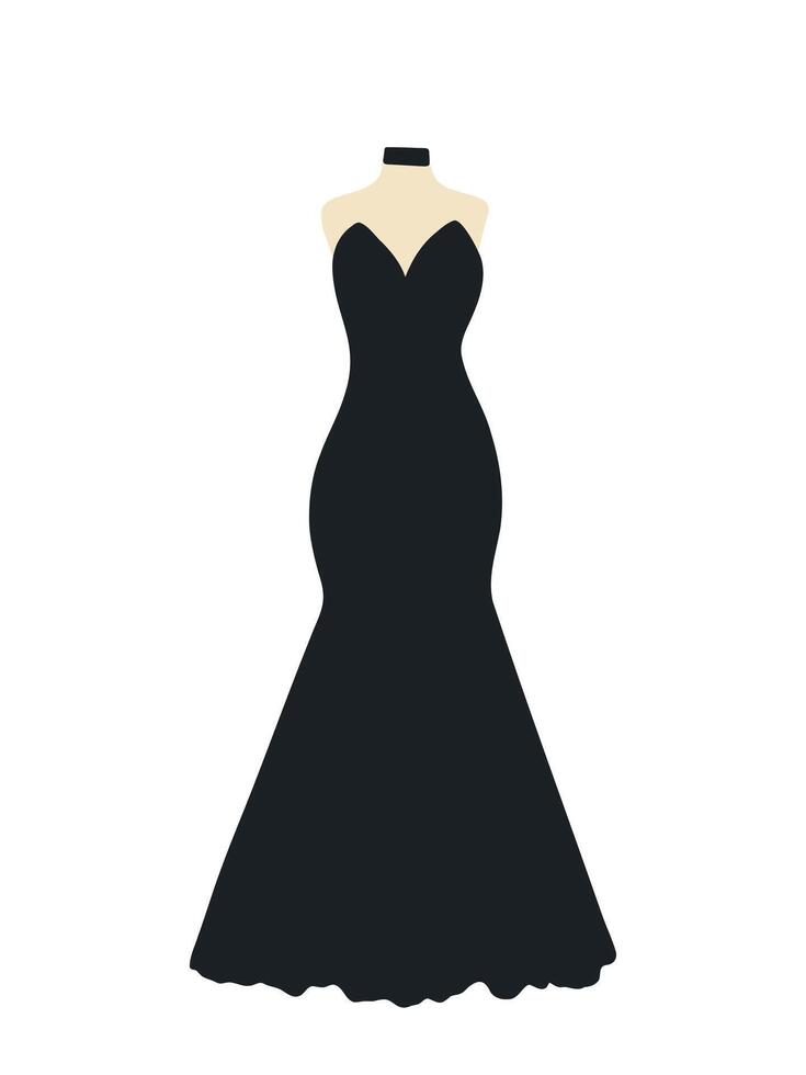 classic black dress illustration vector