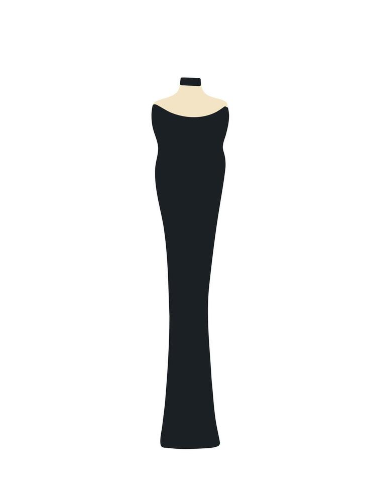 women s black dress with graceful design vector