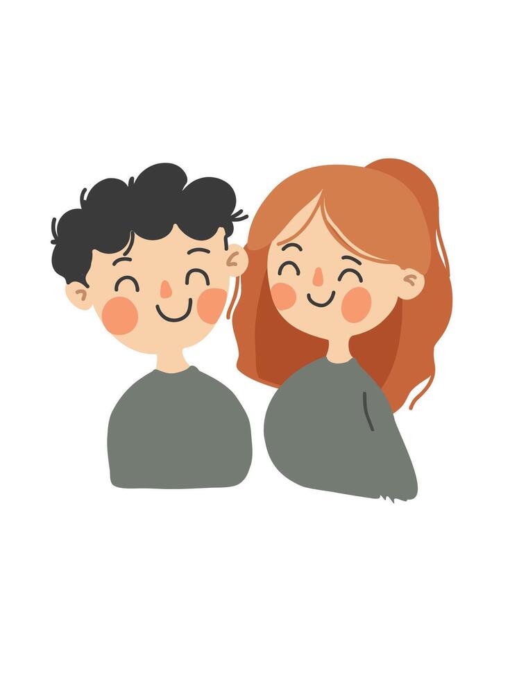 illustration happy man and woman vector
