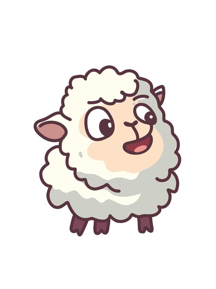 illustration funny sheep in cartoon style vector