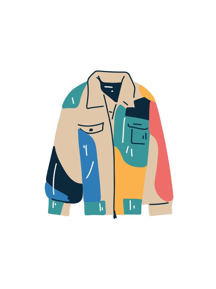 illustration stylish fashionable jacket vector
