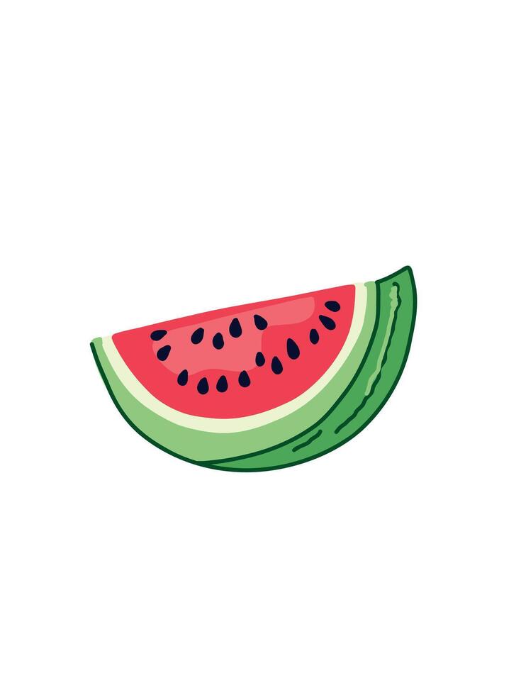 juicy watermelon slice vector
