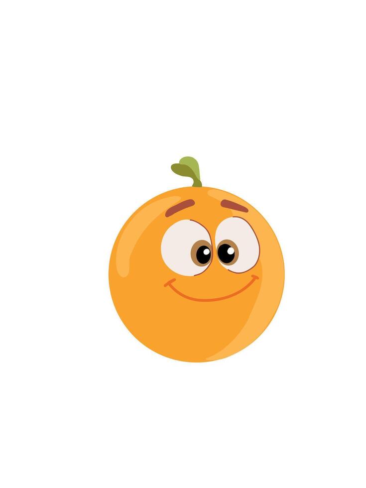illustration fun cartoon orange with smile vector