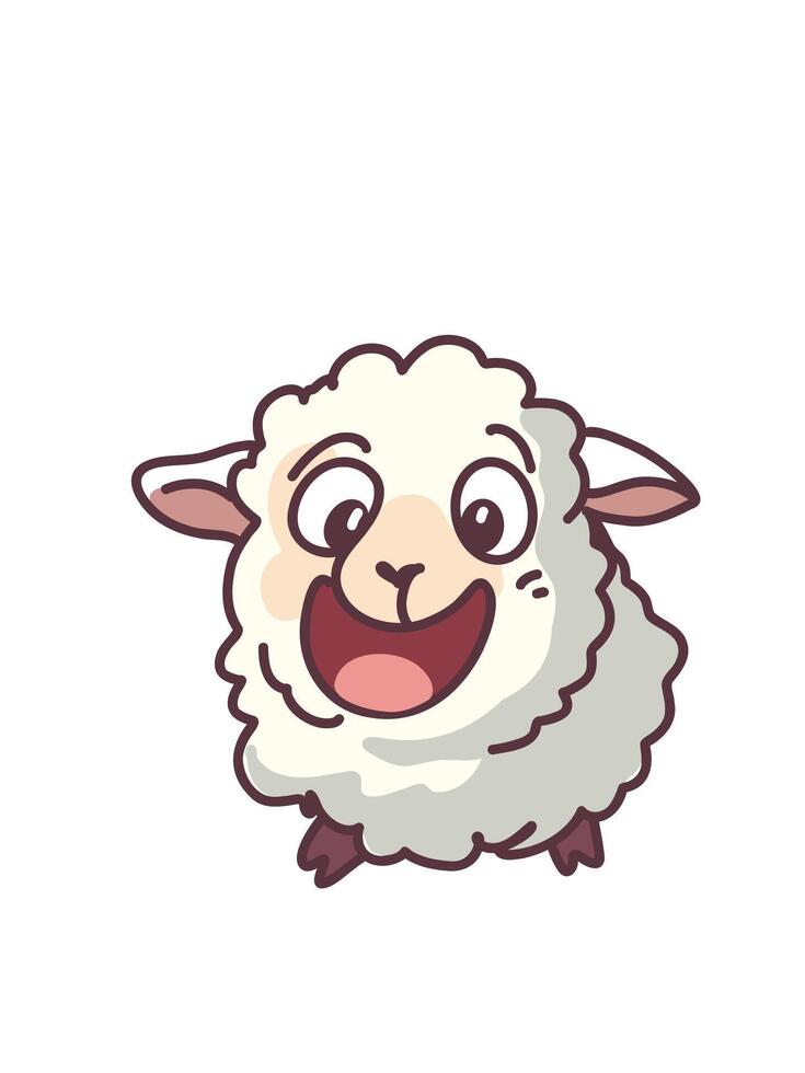illustration happy cartoon sheep vector