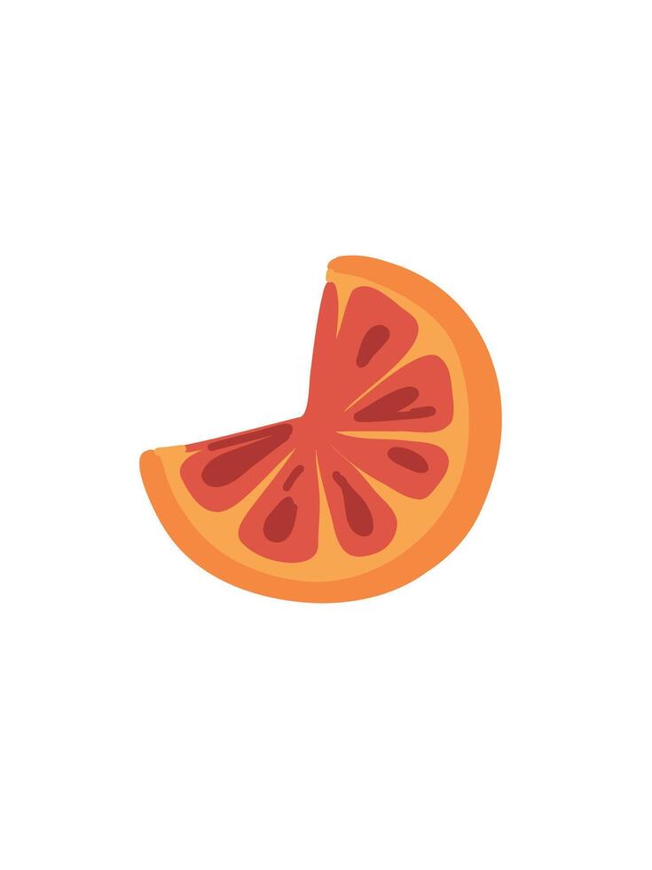 summer orange slice in cartoon style vector