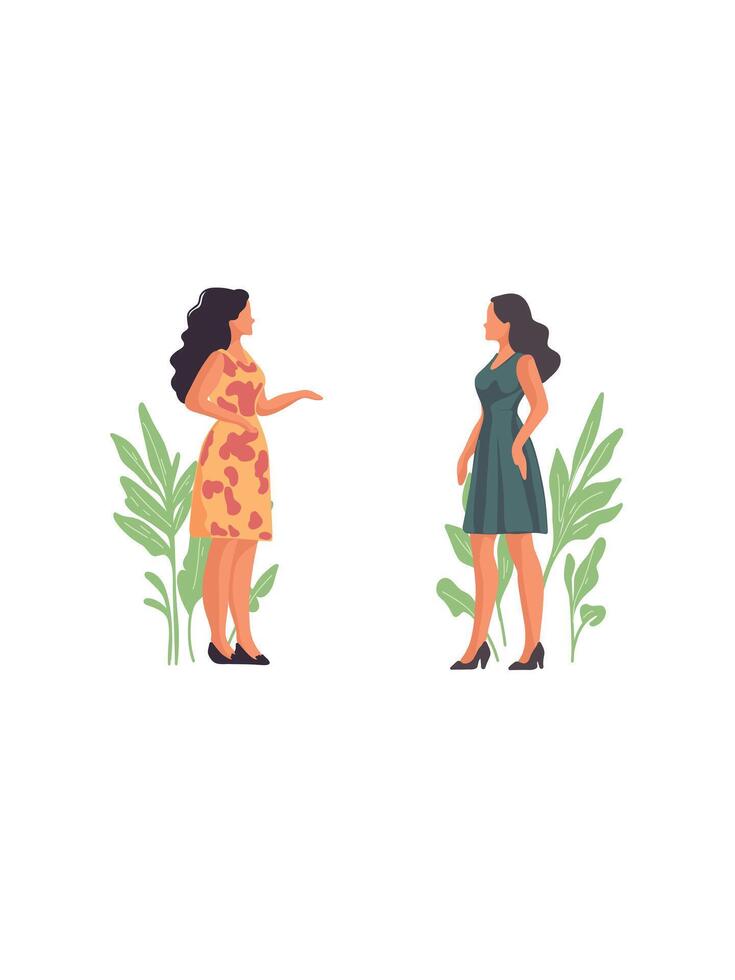 communication between two women illustration vector