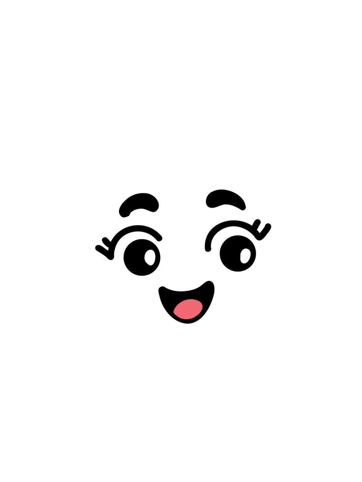 cute happy emotion on white background illustration vector