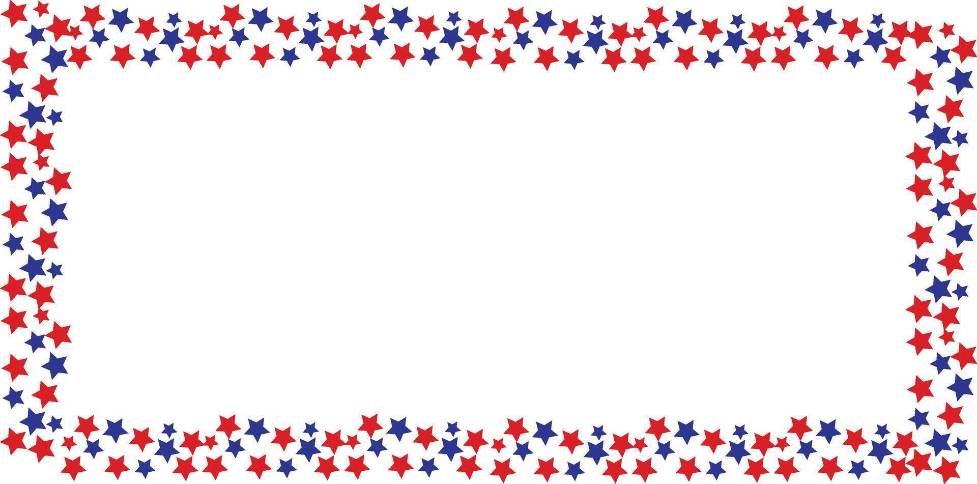 Red, white, and blue star frame for Independence Day celebrations vector