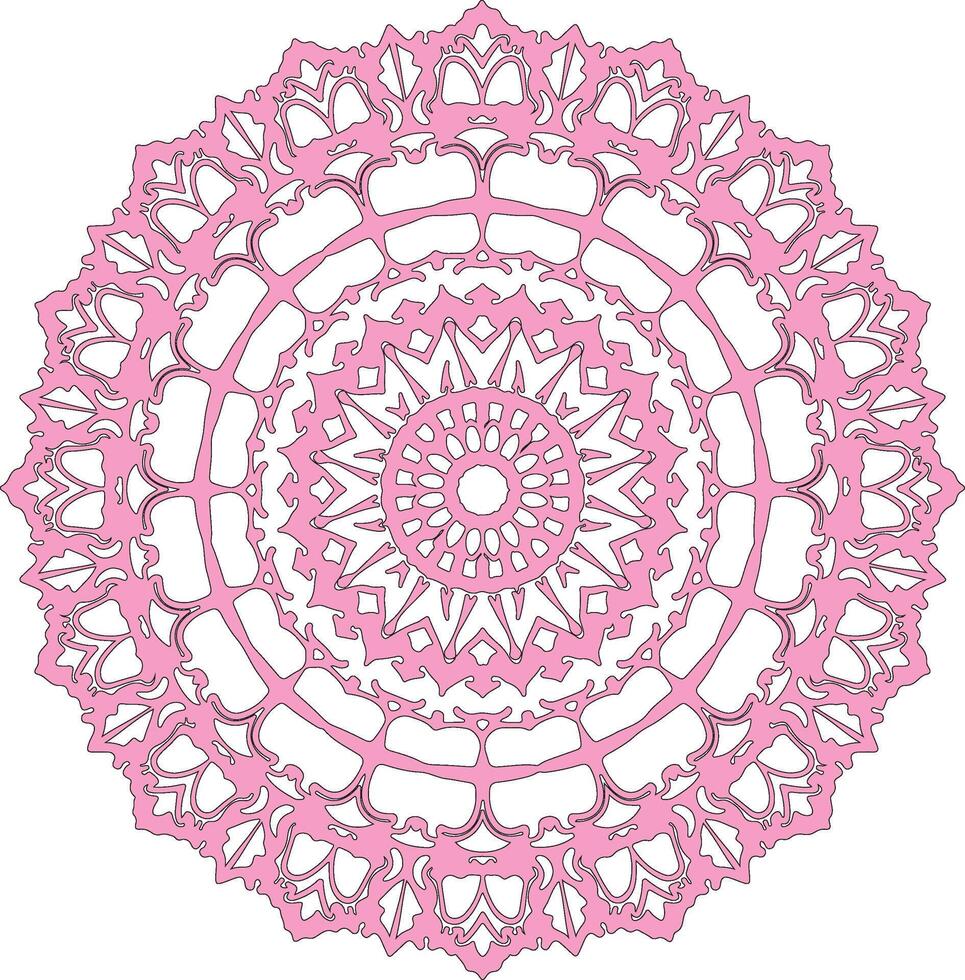 Detailed Circular Pattern in Monochrome vector