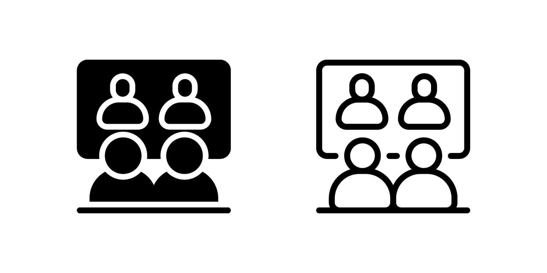 Remote meeting icons including calls, teamwork, and digital collaboration. vector