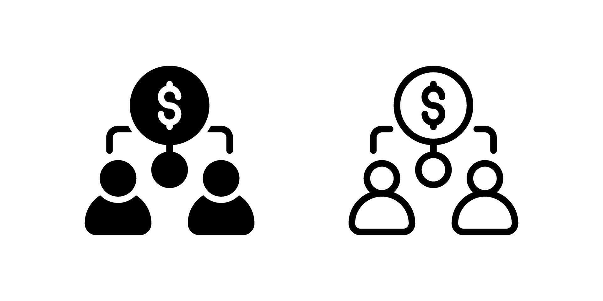 Icon set designed for affiliate marketing concepts including referrals, earnings, and network sales. vector