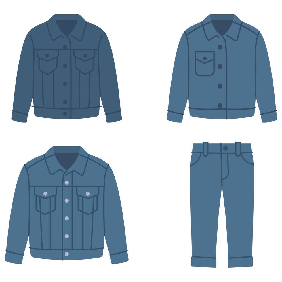 Denim Outfit Set vector