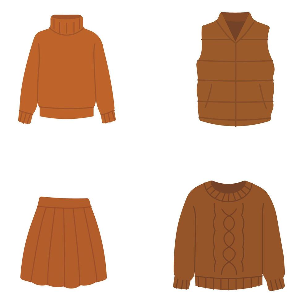 Autumn Warm Clothing Collection vector