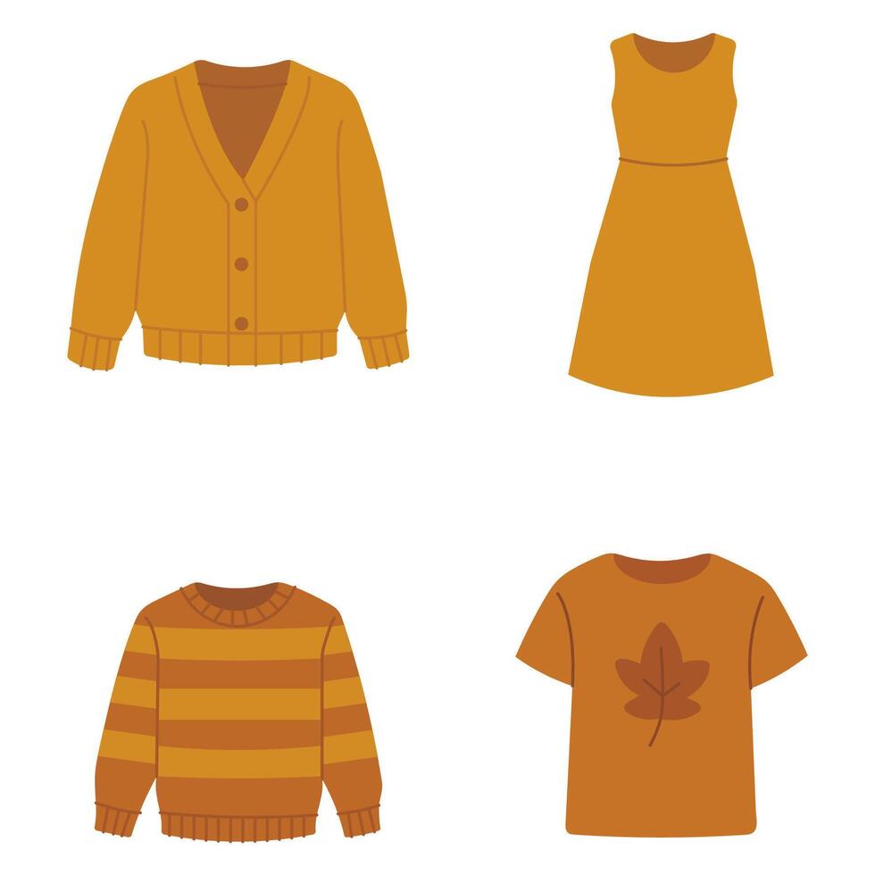 Warm Autumn Fashion Set vector