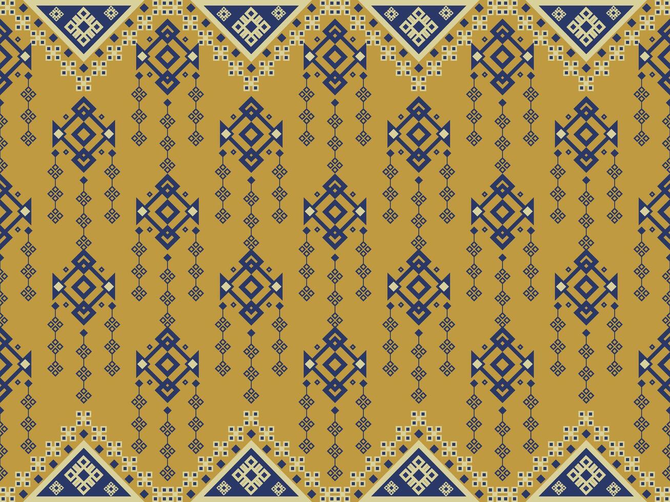 Geometric yellow and blue pattern vector
