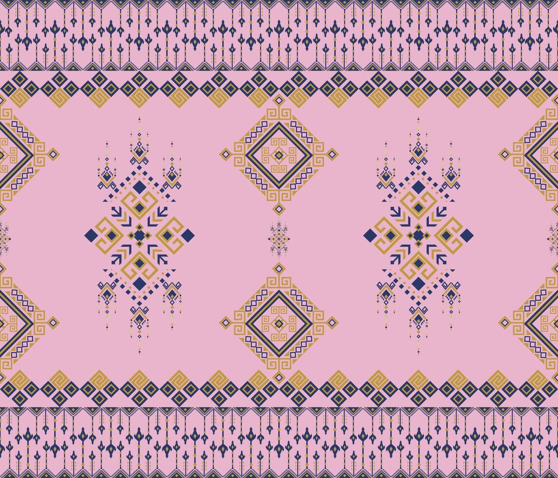 Geometric design in pink, blue, and gold vector