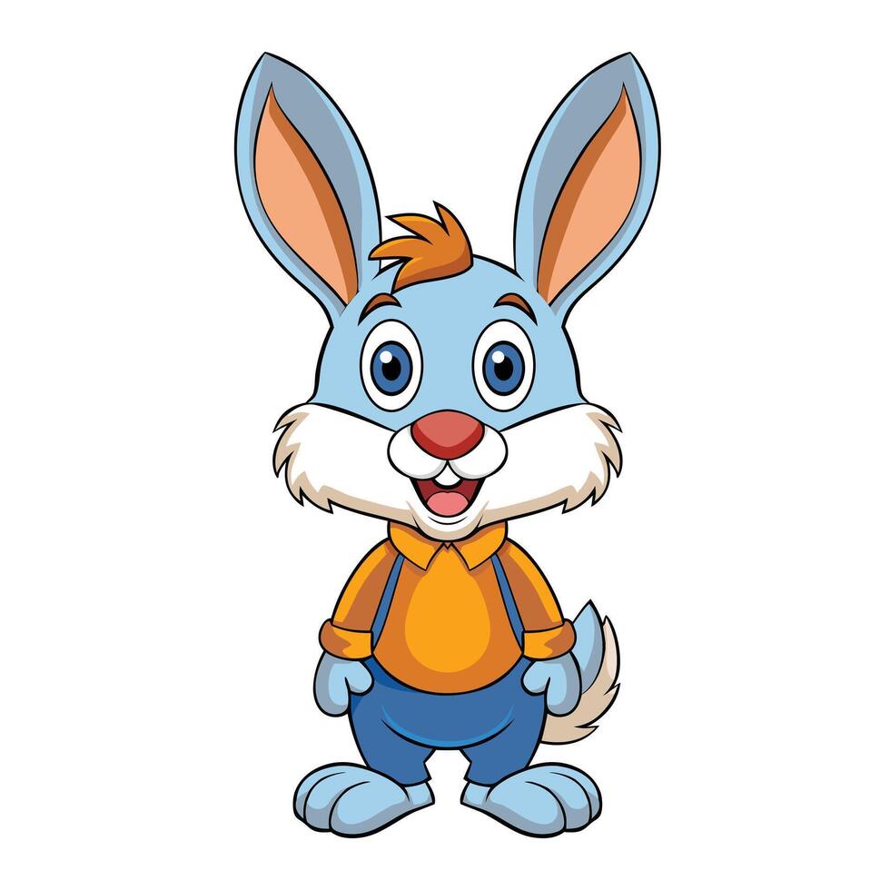Cute cartoon Rabbit on white background vector