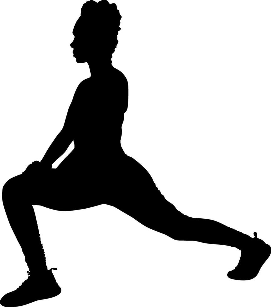 Woman Stretching in Silhouette vector